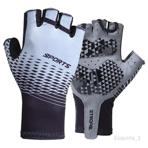 Demi Doigt Gants De Vélo De Sport Gants De Vélo Accessoires Plat Sans Doigts Femmes Cycle Montagne Adulte Enfant Gants De Sport Gris M