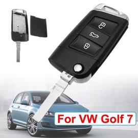 kwmobile Coque clé de Voiture Compatible avec VW Golf 7 MK7 3-Bouton  Accessoire clé Voiture - Protection étui Souple en Silicone - Blanc