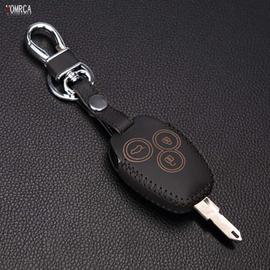 Coque en cuir pour clef de voiture Renault Smart Key 4-Bouton Keyless Go