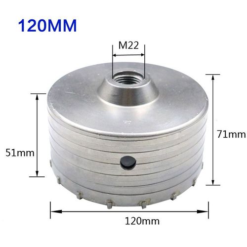 Scie cloche murale SDS Plus,foret pour trous,scie cloche pour béton avec arbre rond 30-160mm,outil de coupe de trous pour la pierre de ciment - Type 120mm