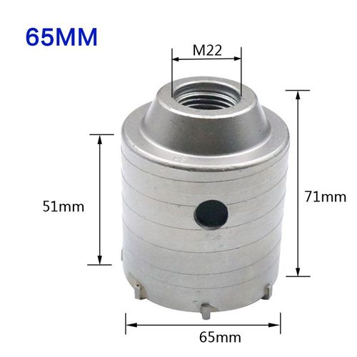 Scie cloche murale SDS Plus,foret pour trous,scie cloche pour béton avec arbre rond 30-160mm,outil de coupe de trous pour la pierre de ciment - Type 65mm