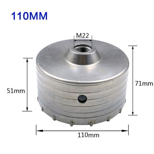 Scie cloche murale SDS Plus,foret pour trous,scie cloche pour béton avec arbre rond 30-160mm,outil de coupe de trous pour la pierre de ciment - Type 110mm