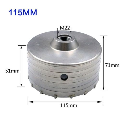 Scie cloche murale SDS Plus,foret pour trous,scie cloche pour béton avec arbre rond 30-160mm,outil de coupe de trous pour la pierre de ciment - Type 115mm