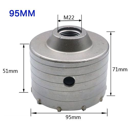 Scie cloche murale SDS Plus,foret pour trous,scie cloche pour béton avec arbre rond 30-160mm,outil de coupe de trous pour la pierre de ciment - Type 95mm