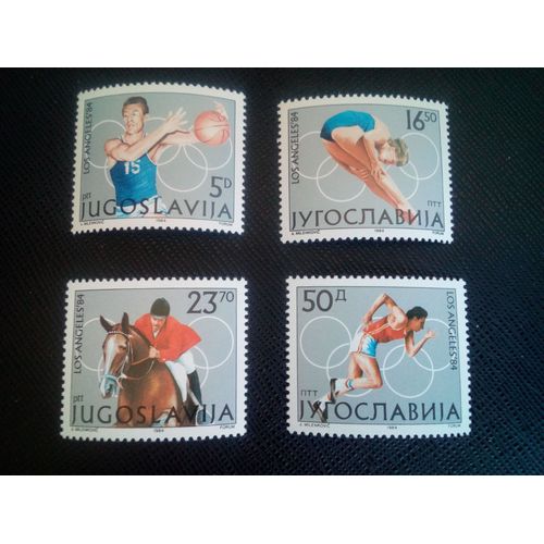Timbre Yougoslavie Y T 1928 A 1931 Série : Jeux Olympiques 1984 ( 140607 )