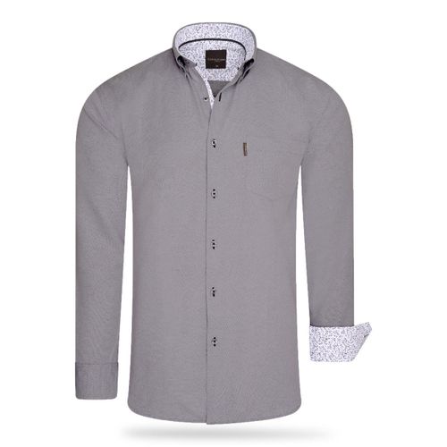 Cappuccino Italia Regular Fit Overhemd Antraciet Gris