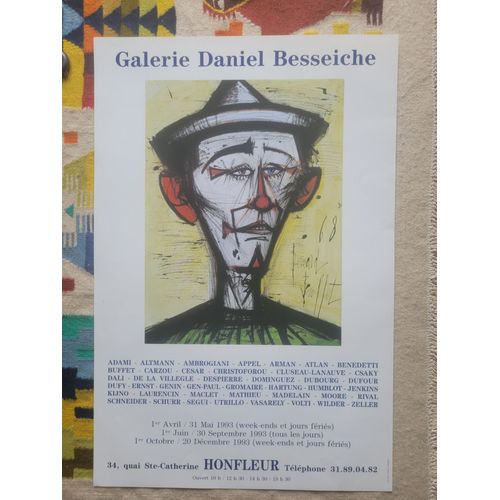 Affiche De Bernard Buffet, Un Clown, À La Galerie Daniel Besseiche, Honfleur. ( 1993). Format : 42 X 63 Cm.