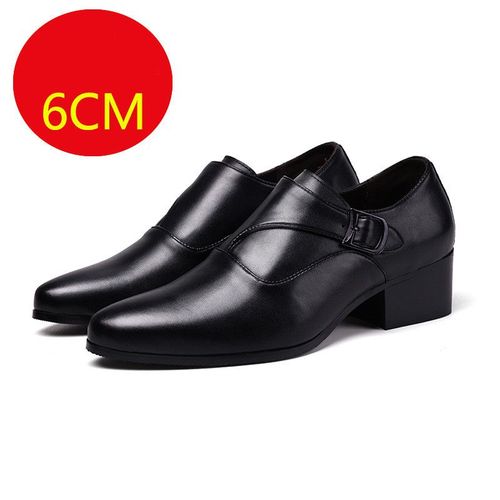 Chaussures À Plateforme Pointue Pour Hommes,Chaussures Provoqué D'affaires Pour Hommes,Oxford De Bureau Décorées,Noir,Taille 38-44,Recommande Une Augmentation De 6 À 8 Cm