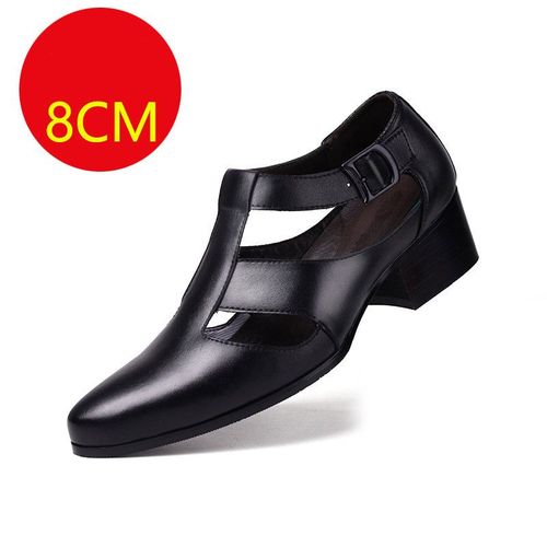 Chaussures À Plateforme Pointue Pour Hommes,Chaussures Provoqué D'affaires Pour Hommes,Oxford De Bureau Décorées,Noir,Taille 38-44,Recommande Une Augmentation De 6 À 8 Cm