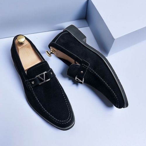 Mocassins Noirs Pour Homme,Chaussures D'affaires Bleues,Respirantes,Solides,À Enfiler,Faites À La Main,Taille 38-48