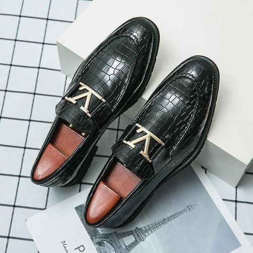 Mocassins Noirs En Cuir Pu Pour Hommes,Chaussures D'affaires Marron,Respirants,Solides,À Enfiler,Faits À La Main,Taille 38-48