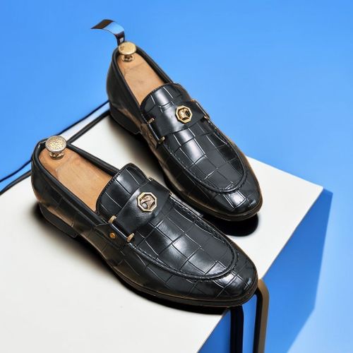 Mocassins Ronds À Enfiler Pour Hommes,Chaussures De Mariage,Chaussures D'affaires Formelles,Monochromatique,Taille 38-47