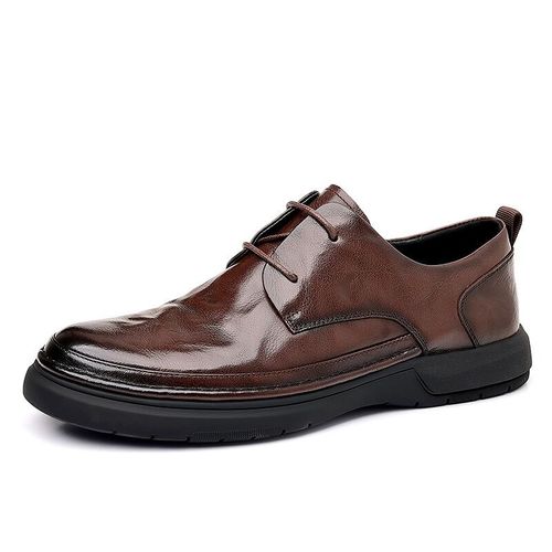 Chaussures Waertamocassins En Cuir De Haute Qualité Pour Hommechaussures Plates Décontractéessouples Et Confortablesà Lacetsmarron