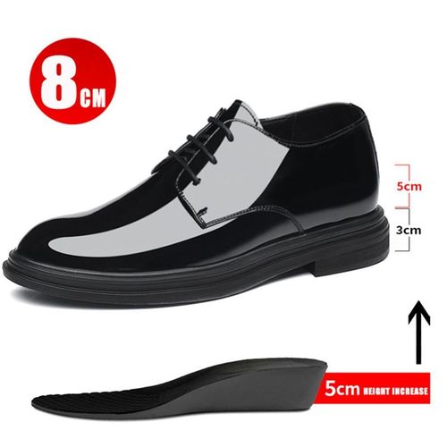 Chaussures Yeinphilosopharschaussures Derby En Cuir Verni Pour Hommesnouvelles Chaussures Provoquéélévateur Formelchaussures D'affairesdessus Brillantrecommandé Pour Augmenter6 Cm8cm