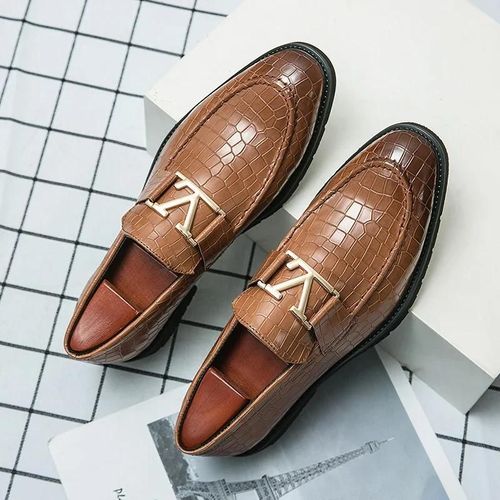 Mocassins Noirs En Cuir Pu Pour Hommes,Chaussures D'affaires Marron,Respirants,Solides,À Enfiler,Faits À La Main,Taille 38-48