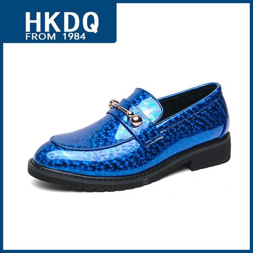 Chaussures Hkdqmocassins Enfiler En Cuir Verni Pailmétrage Pour Hommeschaussures Provoquéléganteschaussures Socialesbleuluxemode