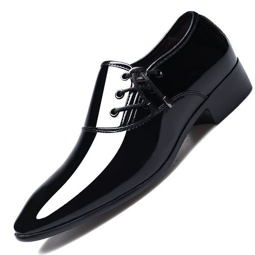 Chaussures Chaussures En Cuir Verni Italien Pour Hommeschaussures D'affaires Lacets Oxfordschaussures De Fête De Mariage Pour Hommesnoirgrande Tailletendance