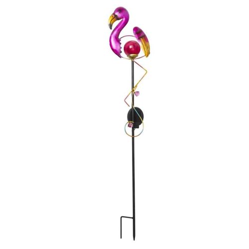 Flamant Solaire À Planter Solaire 1 Led Blanche H 84cm
