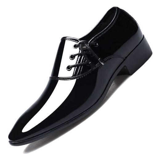 Chaussures Chaussures En Cuir Verni Italien Pour Hommeschaussures D'affaires Lacets Oxfordschaussures De Fête De Mariage Pour Hommesnoirgrande Tailletendance