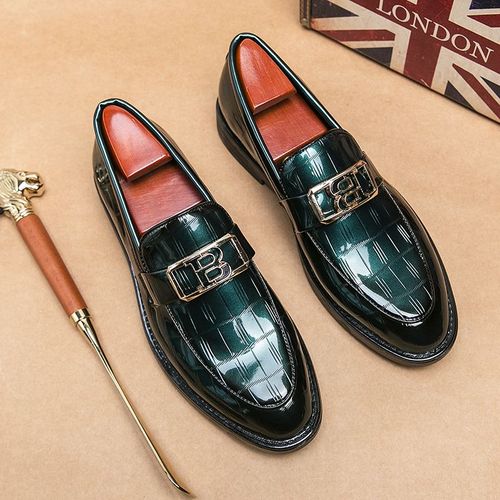 Chaussures D'affaires En Cuir Verni Pour Homme,Mocassins À Enfiler,Ronds,Pour Ixde Mariage,Pointures 38 À 45