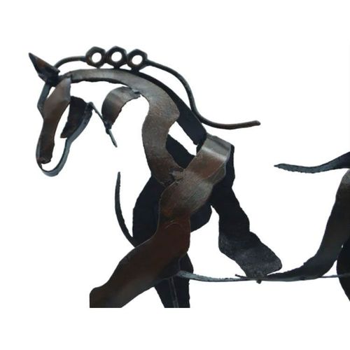 Sculpture de cheval en métal rustique Adonis Horse Statue Decor Ornement