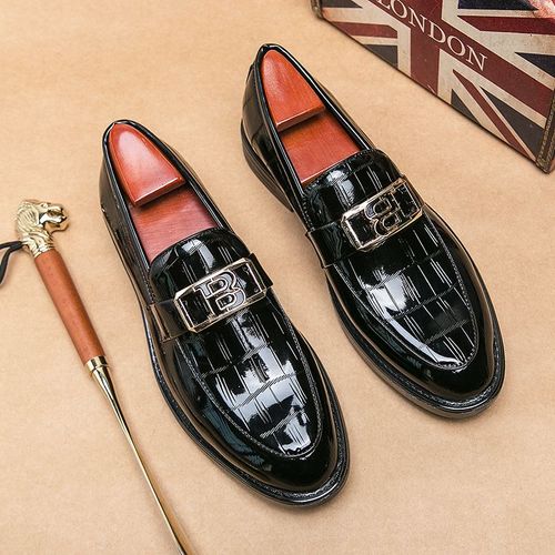 Chaussures D'affaires En Cuir Verni Pour Homme,Mocassins À Enfiler,Ronds,Pour Ixde Mariage,Pointures 38 À 45