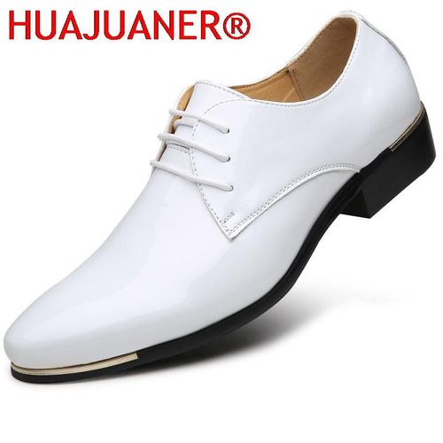 Chaussures En Cuir Verni De Qualité Pour Hommes,Chaussures De Mariage Blanches,Chaussures Provoqué Souples Pour Hommes,Noir,Diversifié,Taille 38-48,2023