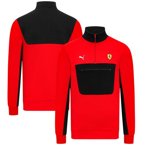 Scuderia Ferrari Puma Quarter Zip Top - Rouge