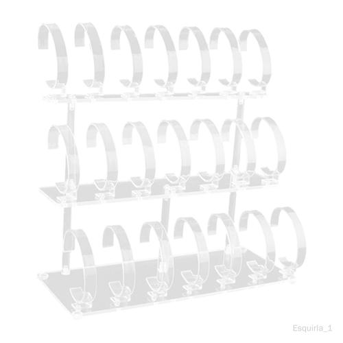 Show Case Stand Transparent C Shape Show Universal Portable Acrylique Multi Tier Organizer, Stand Wrist Watch Displays Rack Holder 3 Niveaux