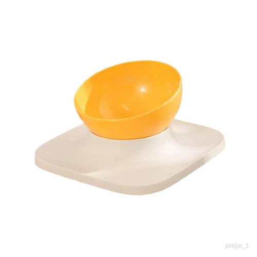 Yotijar Gamelle Pour Chien Et Chat Distributeur De Nourriture Stable Et Amovible Jaune 1 Bol