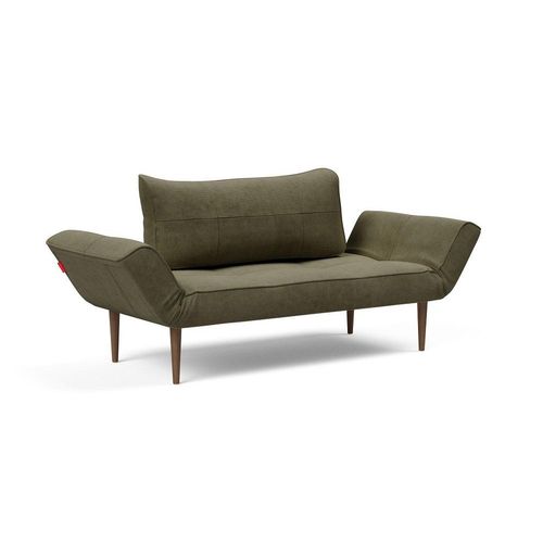 Canape Zeal Styletto Convertible Lit 200*70 Cm Tissu Cordufine Vert Sapin