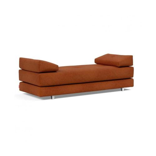 Méridienne Design Sigmund Alu Burnt Orange Convertible Lit 160*200 Cm Pieds Aluminium