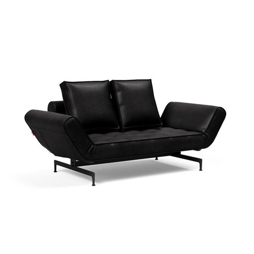 Canapé Design Ghia Laser Convertible Lit 210*80 Cm Tissu Fanual Noir
