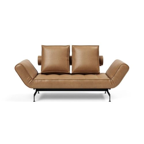 Canapé Design Ghia Laser Convertible Lit 210*80 Cm Tissu Faunal Marron