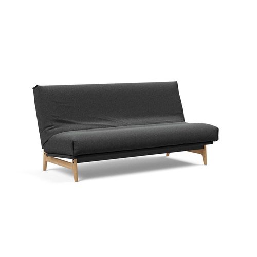 Canapé-Lit Aslak 140 Nordic Cover Soft Spring Tissu Bouclé Charbon