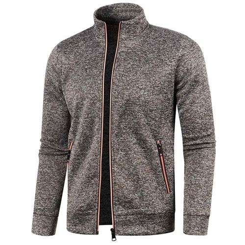 Vestes À Col Montant Pour Hommes,Manches Longues,Pull Zippé,Sweat-Shirt Décontracté,Veste Mince,Sourire,Vêtements Pour Hommes,Mode,Automne,Hiver