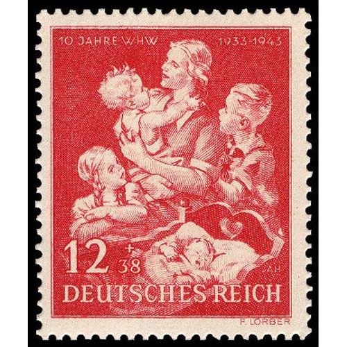 Allemagne, 3èmr Reich 1943, Très Beau Timbre Neuf** Luxe Yvert 776, 10e Anniversaire De La Fondation Du Secours D'hiver, Jeune Aryenne Avec Ses 4 Enfants.