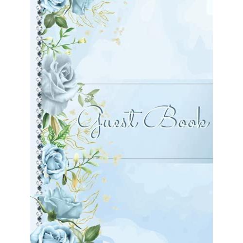 Guest Book: Fancy Guest Book For Wedding, Reception, Bridal Shower And Birthday Party / Large Scrapbook For Polaroids, Photos And Sign In / Blank ... Lined On The Other, Hardcover Large 100 Pages