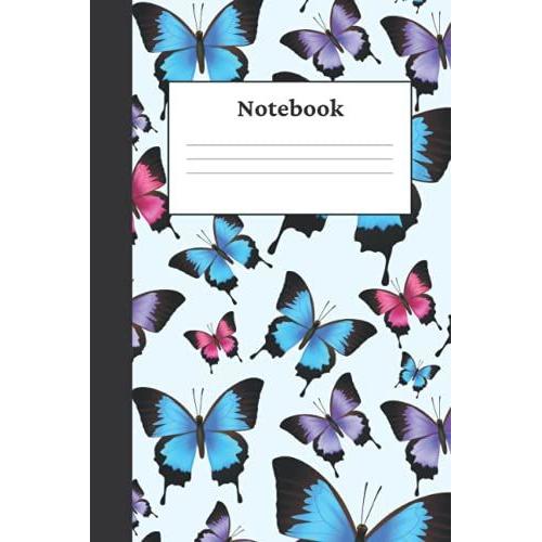 Notebook: Lovely Blue Butterflies On Cover: Perfect Gift For Nature Lovers