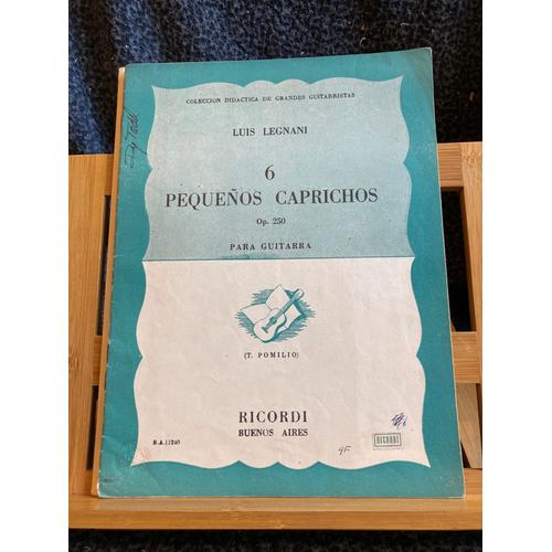 Luis Legnani 6 Pequenos Caprichos Pour Guitare Opus 250 Partition Ed. Ricordi