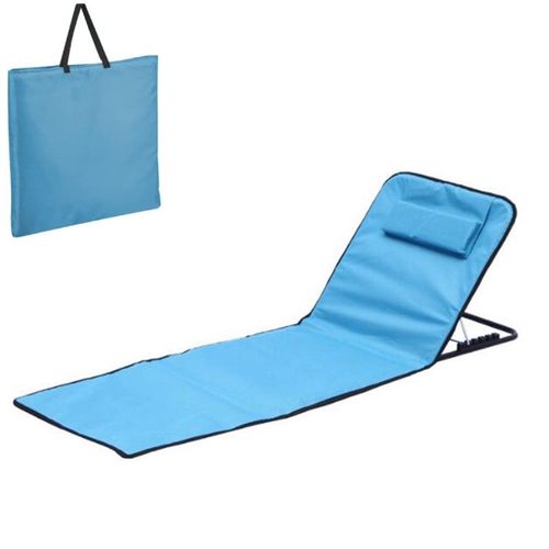 Tapis De Plage Rembourré - Matelas De Plage - Nattes De Plage - Dossier Inclinable Multi-Positions - Sac Transport Inclus - Oxford Tissu