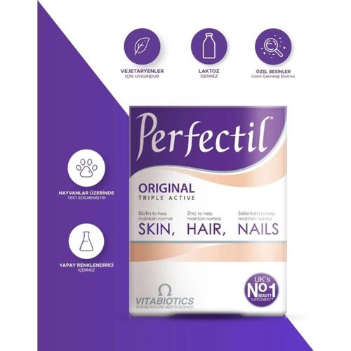 Vitabiotics Perfectil® Original 30 Comprimés Supplément De Vitamines Et Minéraux Pour Cheveux, Ongles Et Peau 