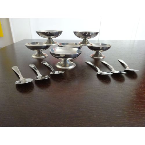 Coupes Service À Glace En Métal Vintage Six Coupes Et Six Cuillères