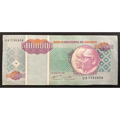 5 000 000 Kwanzas Reajustados - José Edouardo Dos Santos - 1995 - Angola