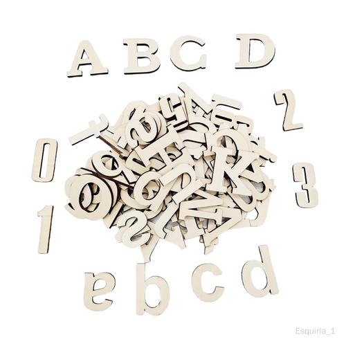 124 Pièces Lettres En Bois Chiffres Alphabet Complet Pièces Blanches Lettres Découpées En Bois Fabriqués Main Pour Décor De Pépinière Décor