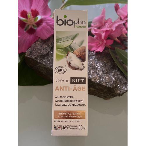 Biopha Nature, Crème Anti-Âge À L¿Aloe Vera Bord De Karaté Revitalisent Pour Peau Normal Et Sèche 50 Ml 