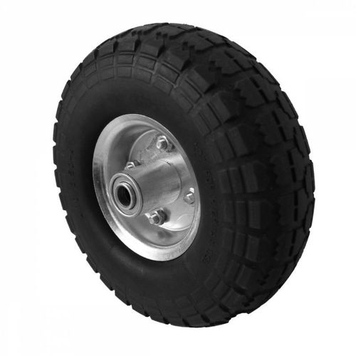Linxor France ® Roue increvable pour chariot 26 x 8.5 cm, axe 16 mm - Noir