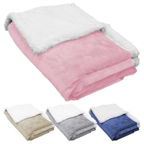 Monsieur Bébé ® Couverture, Plaid Polaire Pour Bébé 75 X 100 Cm En Flanelle Et Sherpa Ultra Doux - Rose