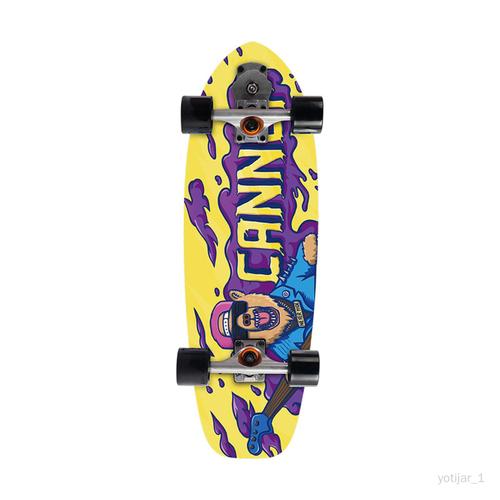 Yotijar Lisse Planche À Roulettes D'érable Pont Pu Roue 78a Roue Complète Enfants Adolescents 'apprentissage Formation Skate Board Longboard Cadeau Une