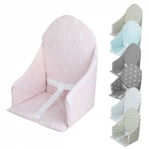 Monsieur Bébé - Coussin D'assise Universel Miam Avec Harnais Pour Chaise Haute Bébé - Rose Trait